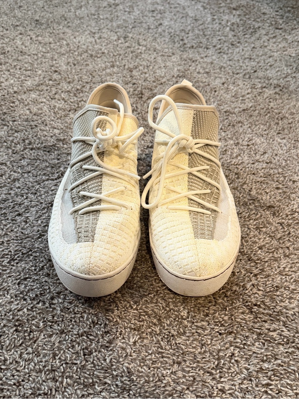 Jambu Women's Jenny Knit Casual Sneakers in Cream and Light Tan